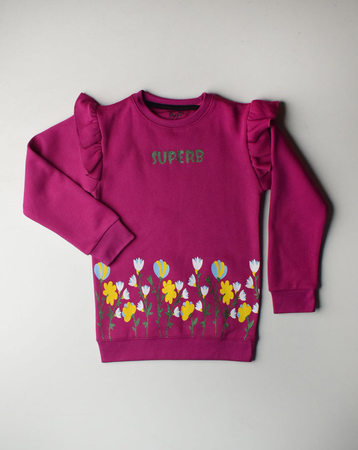 WARM GIRL SWEATSHIRT OS00029 SHOCKING PINK